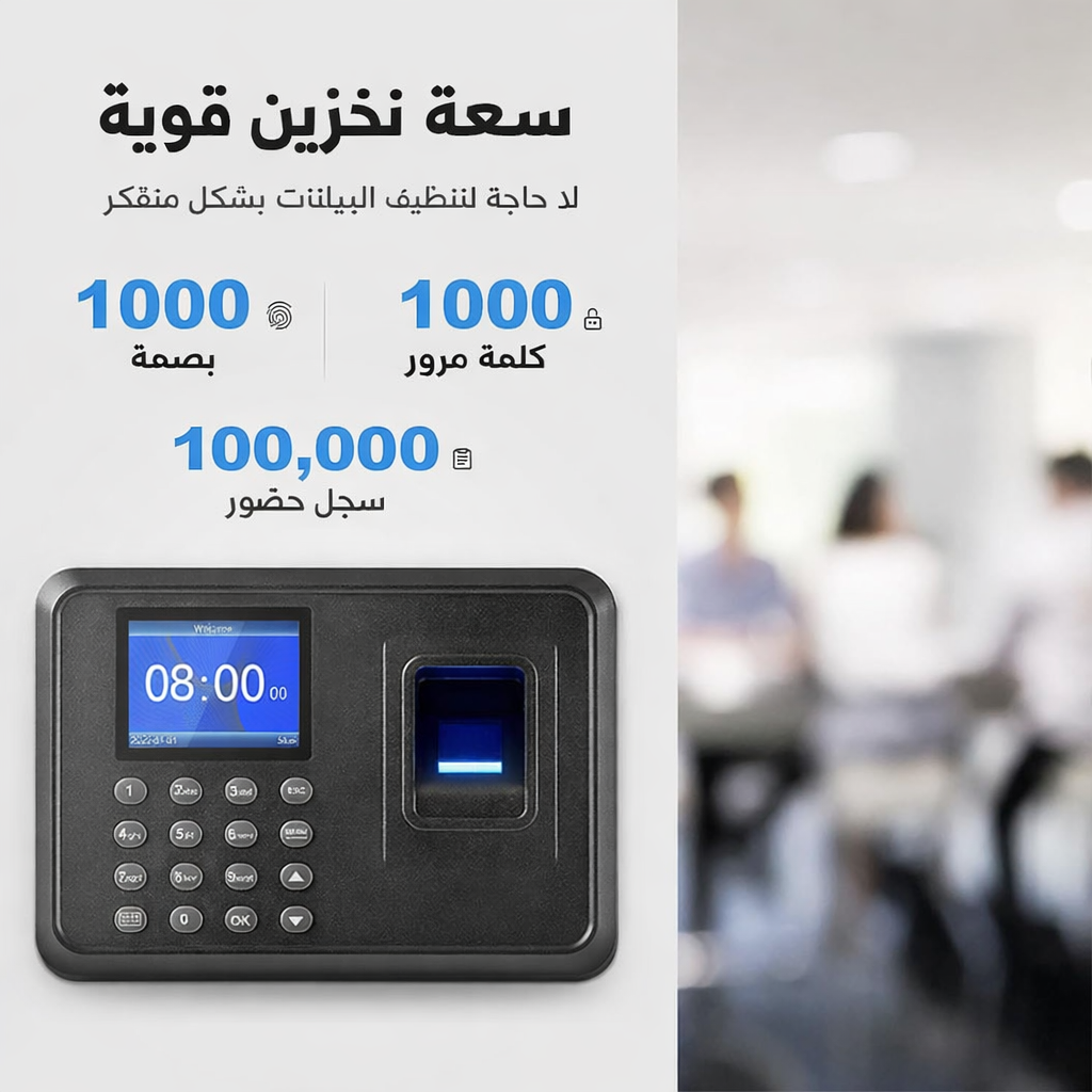 جهاز ذكي لتسجيل الحضور والانصراف بالبصمة