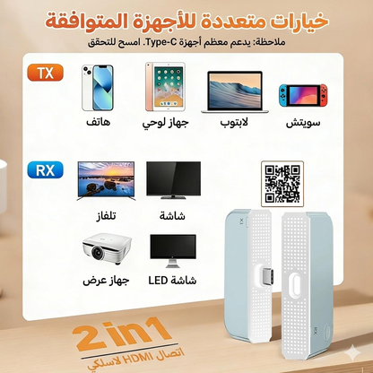جهاز العرض اللاسلكي الذكي   HDMI Wireless USB
